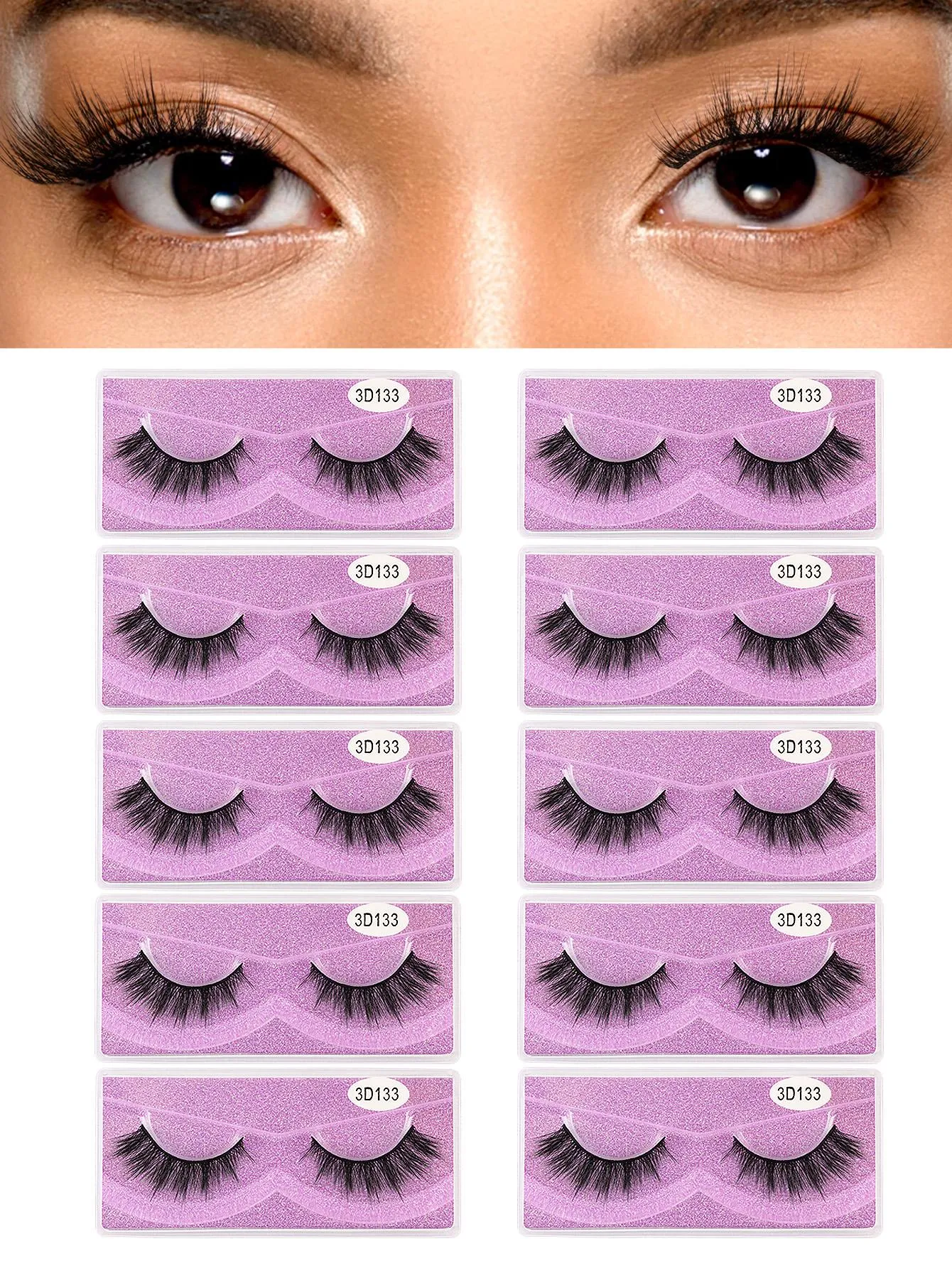 10 Pair Eyelashes Set