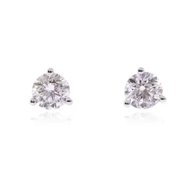 14K WHITE GOLD DIAMOND STUD EARRINGS - 1.80CTW