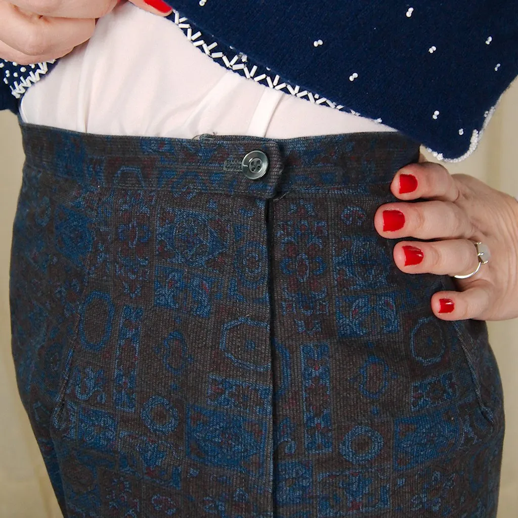 1950s Blue & Brown Pants