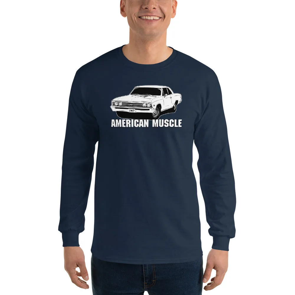 1967 Chevelle Long Sleeve American Muscle Car T-Shirt