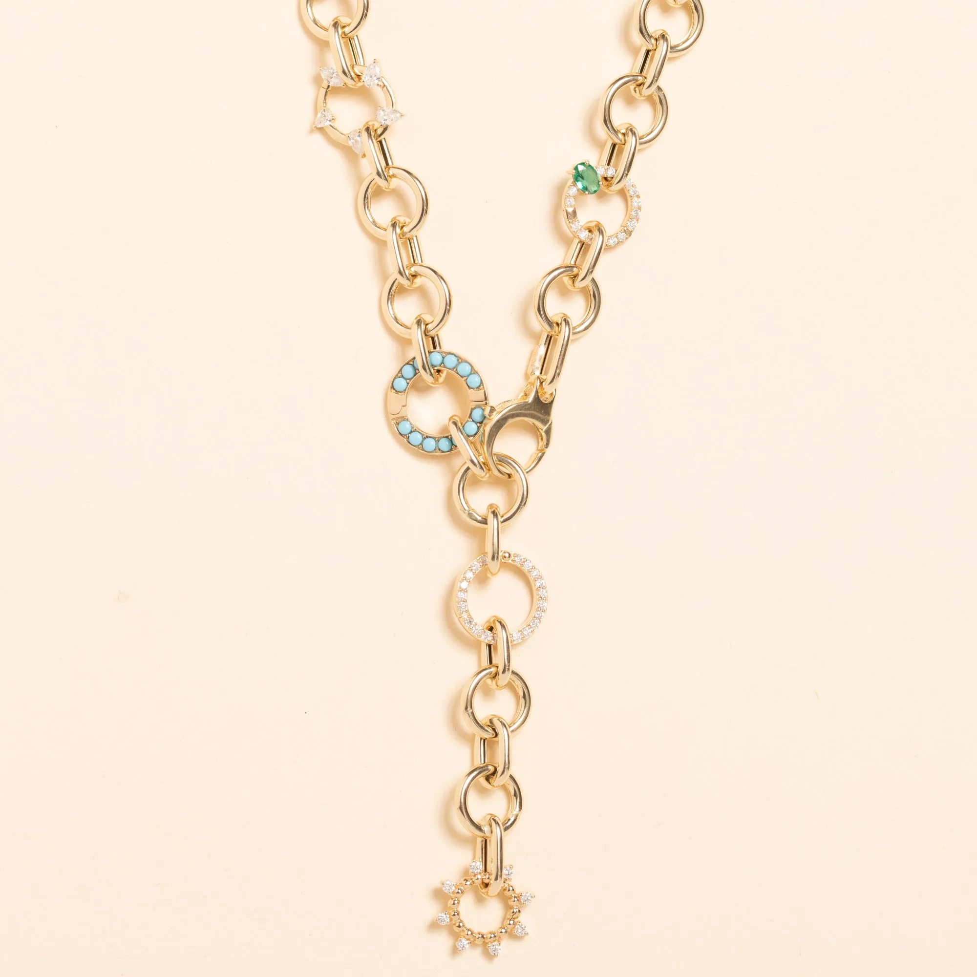 20'' Round Hollow Gold Link Adjustable Necklace