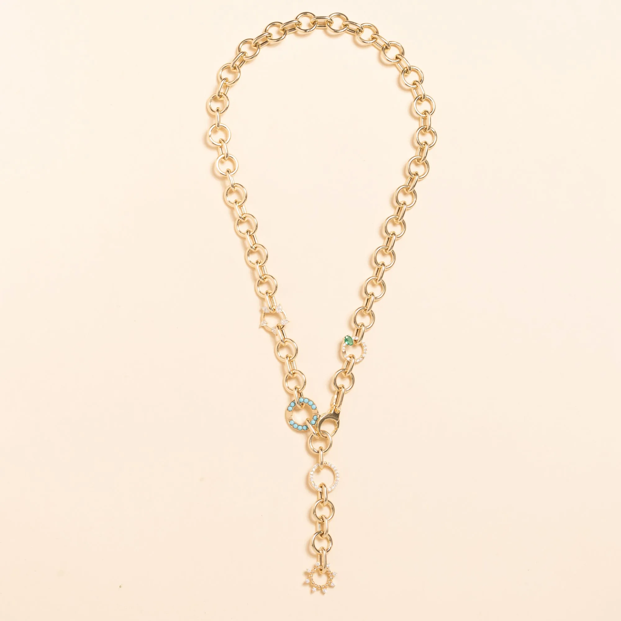 20'' Round Hollow Gold Link Adjustable Necklace