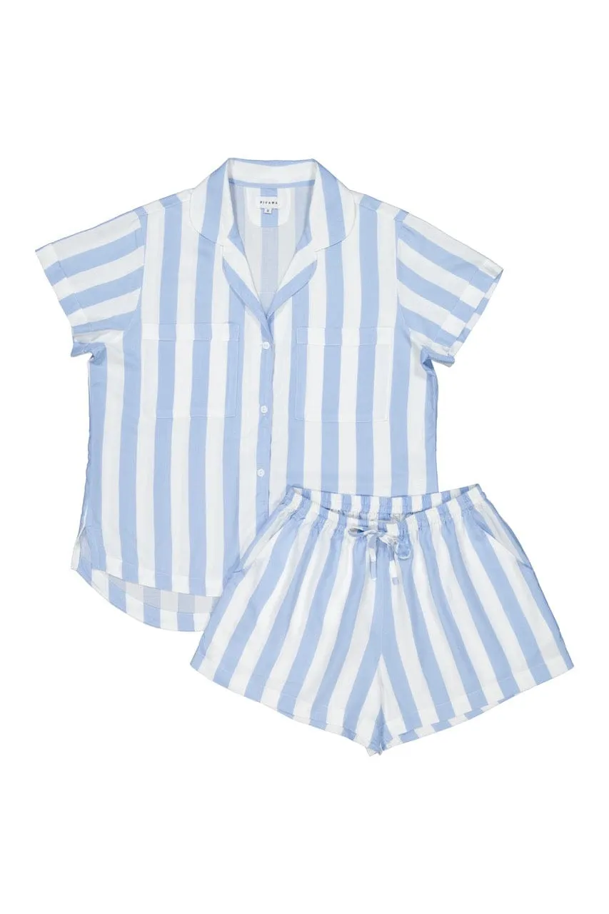 Abigail Sleep Set - Stripe - Blue