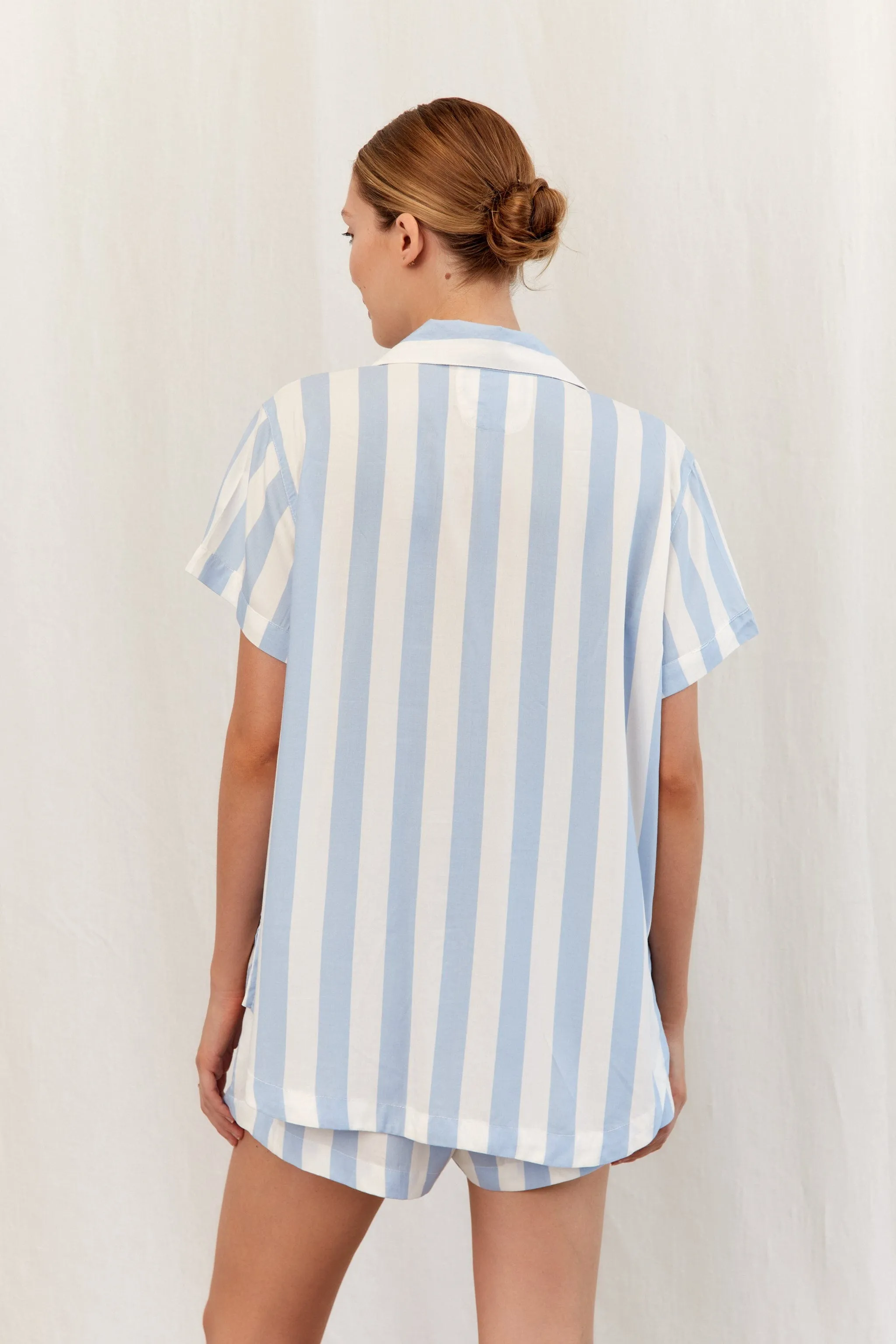 Abigail Sleep Set - Stripe - Blue