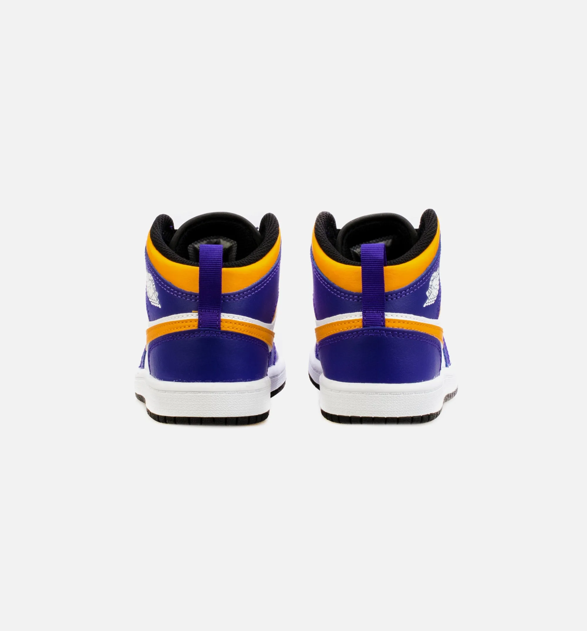 Air Jordan 1 Mid Preschool Lifestyle Shoe - Purple/Yellow