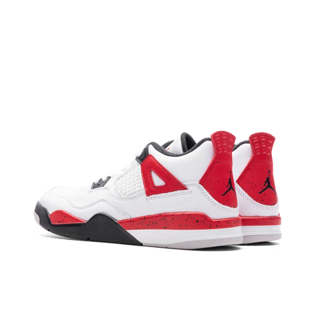 Air Jordan 4 Retro (PS) 'Red Cement' - White/Fire Red/Black