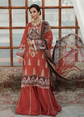 Alif By AJR Couture Embroidered Lawn Unstitched 3 Piece Suit - 08