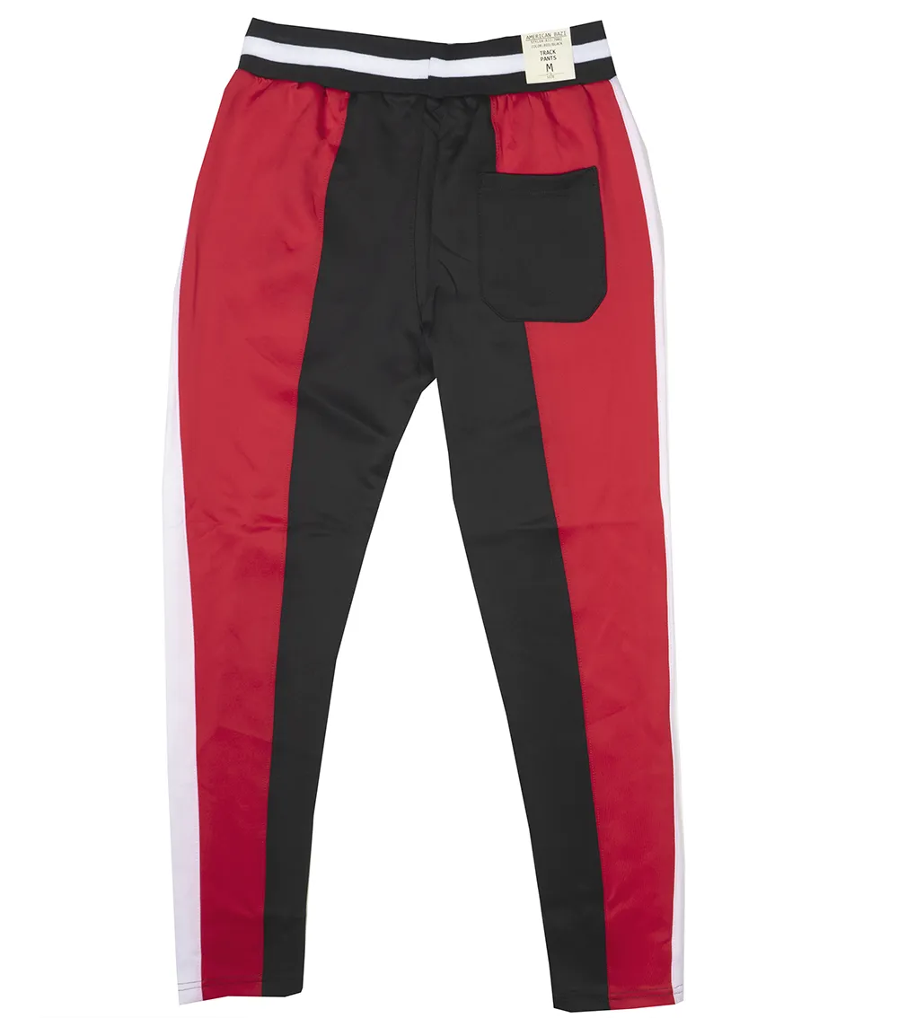 AMERICAN BAZI TRACK PANTS RED/BLK - RJJ-7002