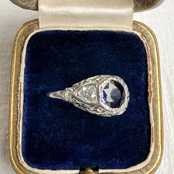 Art Deco Sapphire & Diamond Ring