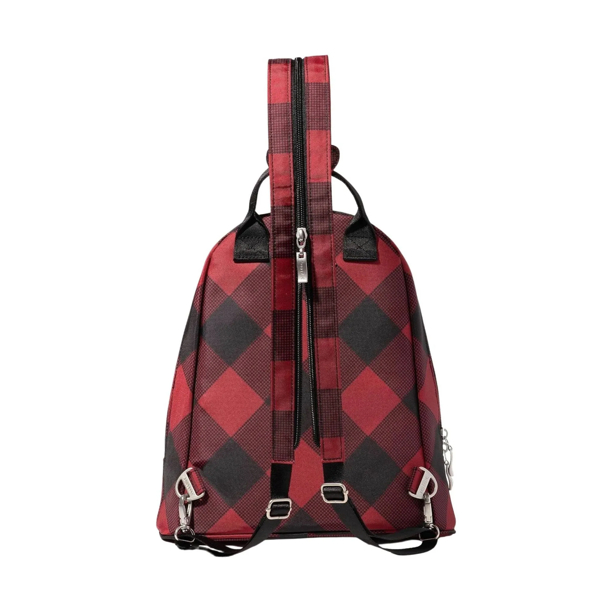 Baggallini Women's Naples Convertible Backpack - Red Buffalo Plaid