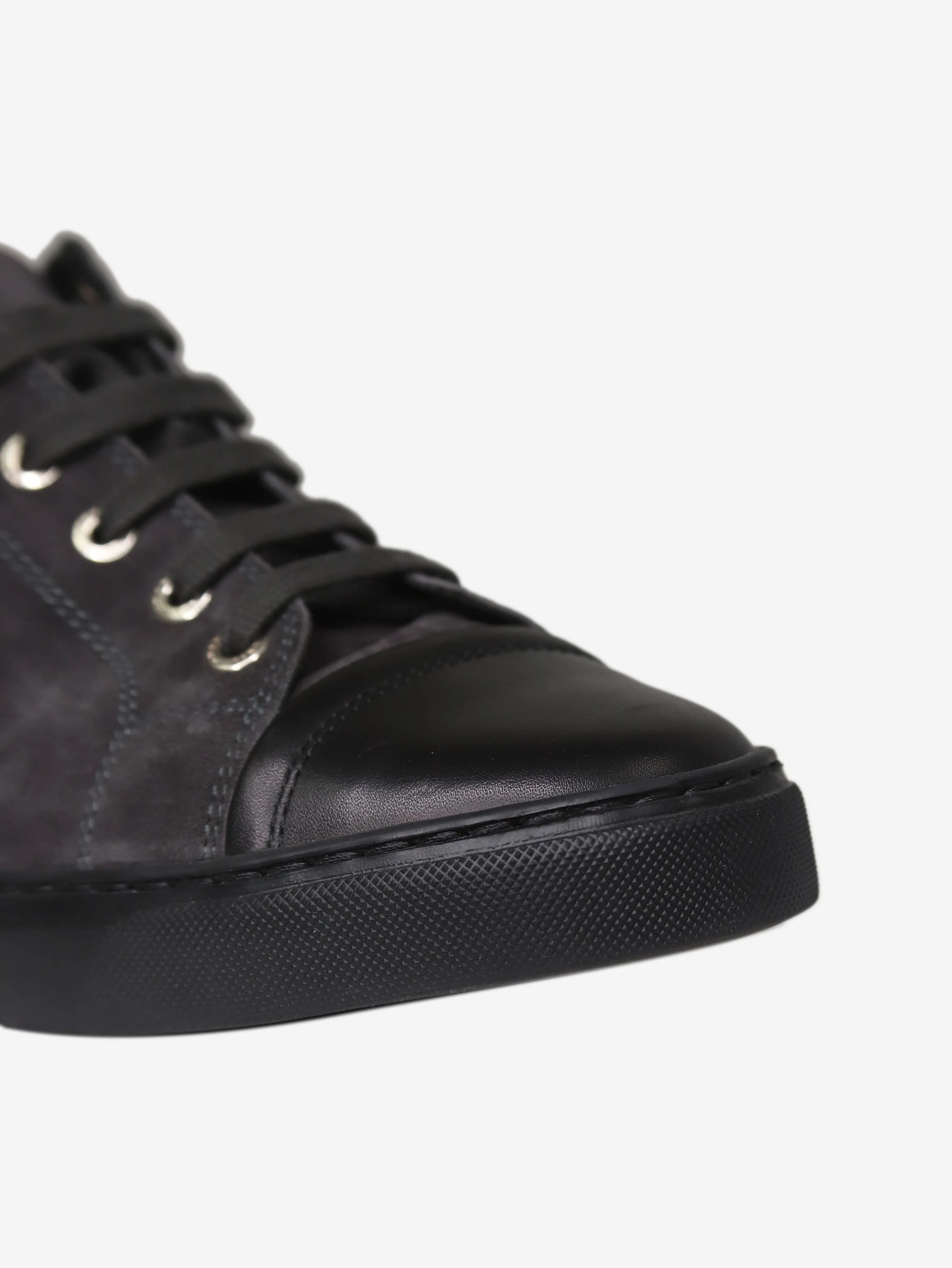 Black suede and leather trainers - size EU 38.5