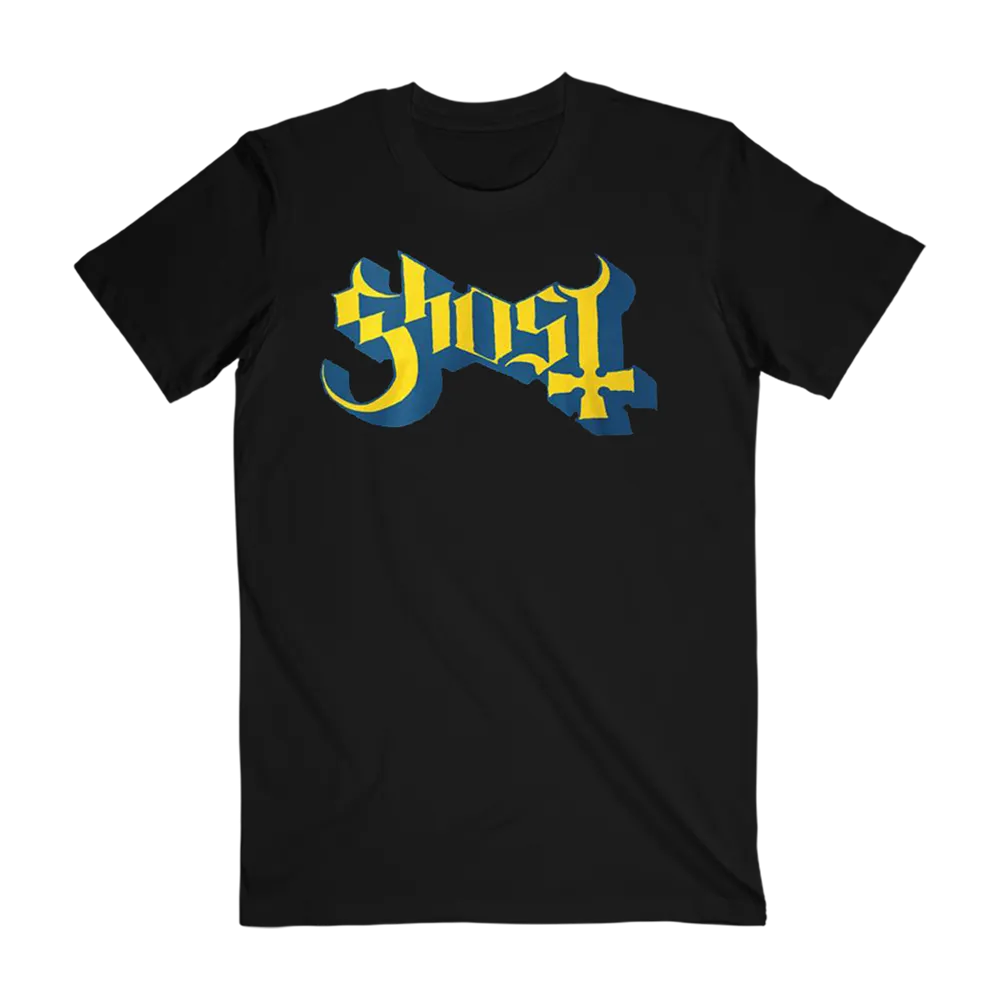 Blue and Yellow Ghost Logo Tee