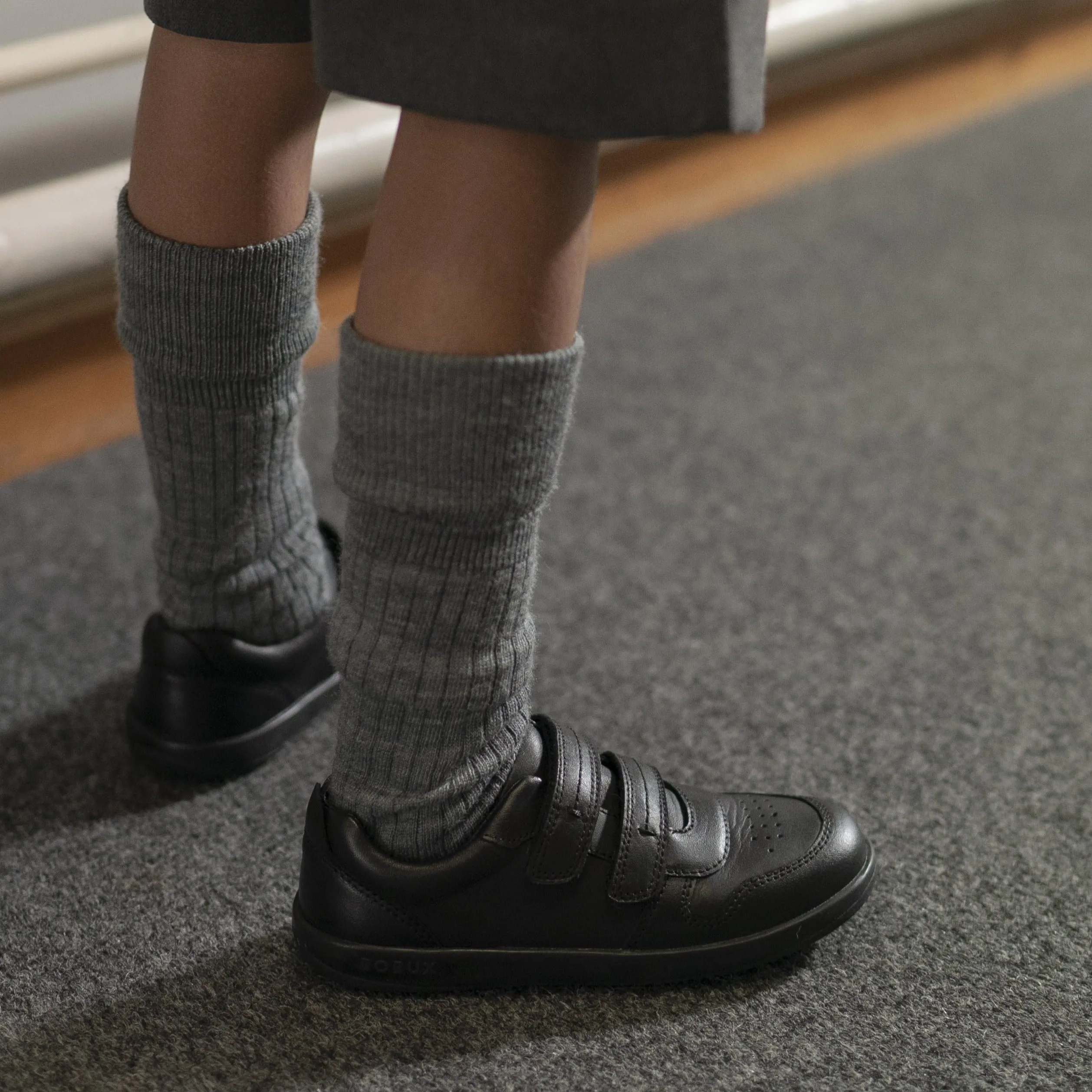 Bobux Kid  Leap Black School Shoe