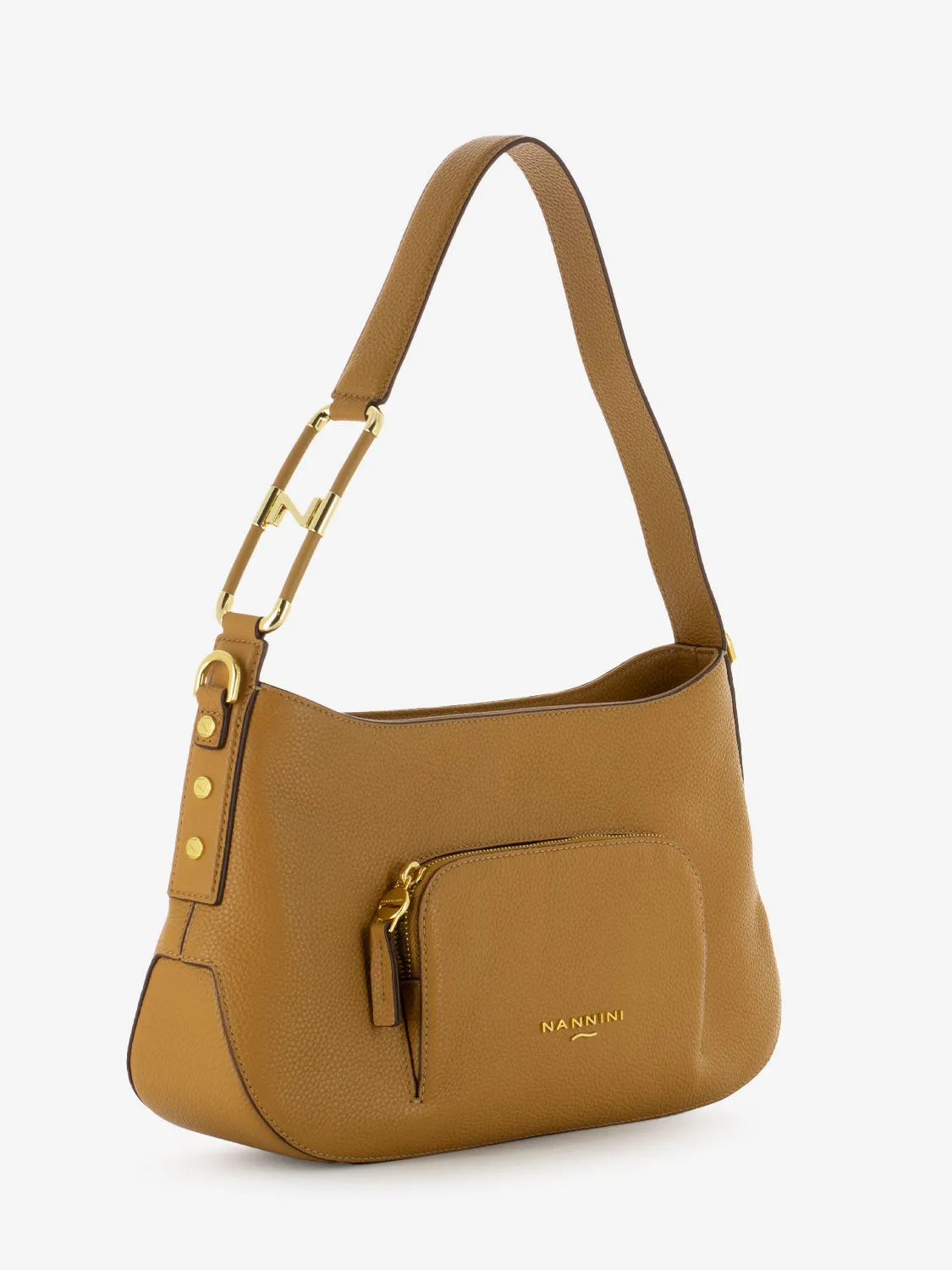 Borsa a spalla in pelle Melissa camel