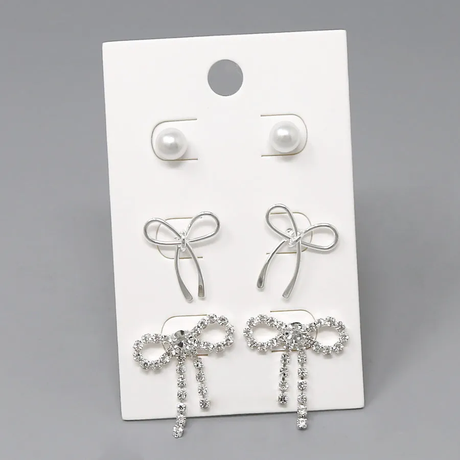 Bow Stud Earring Set