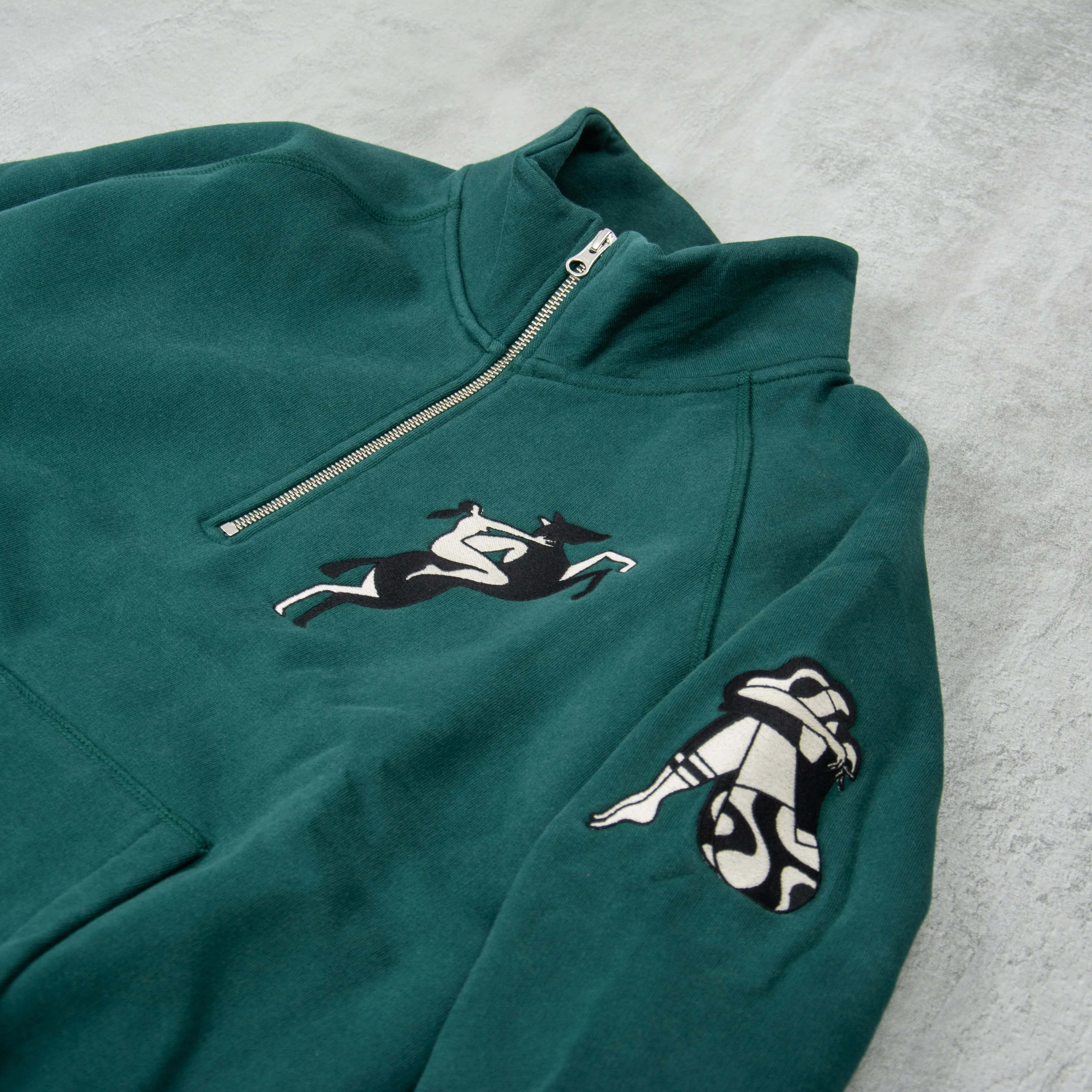 By Parra Life Experience Half Zip Sweat - Pine Green