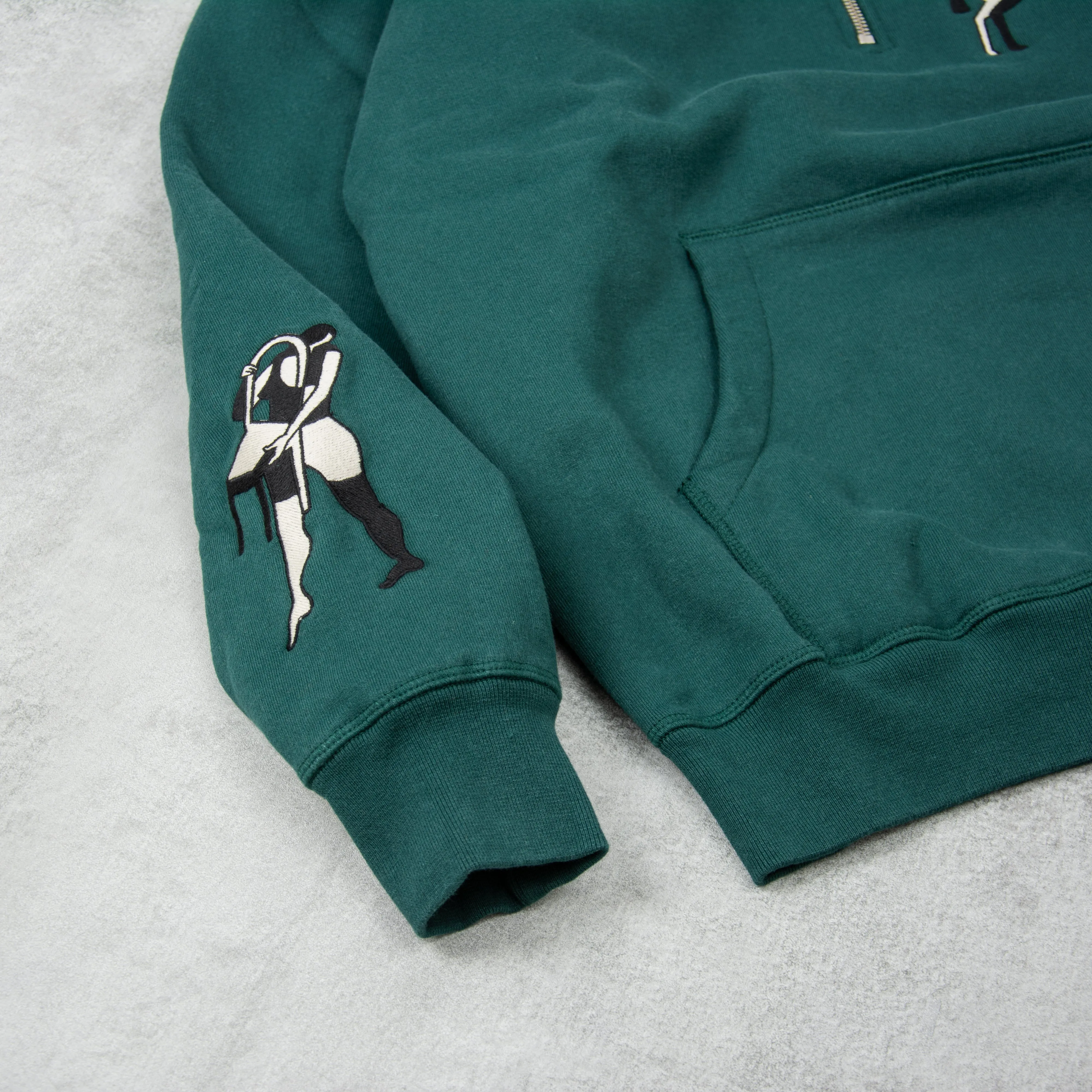 By Parra Life Experience Half Zip Sweat - Pine Green