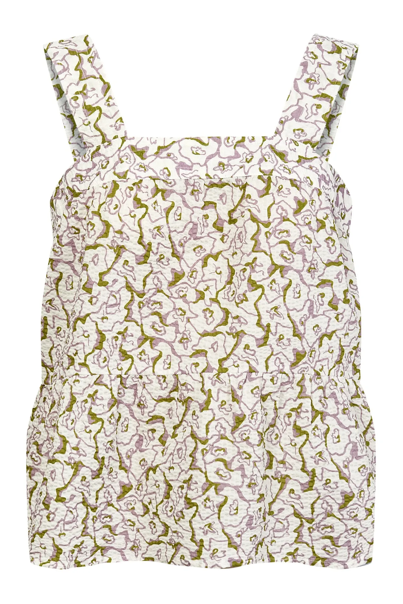 CAITLIN Floral Print Organic Cotton Top - White