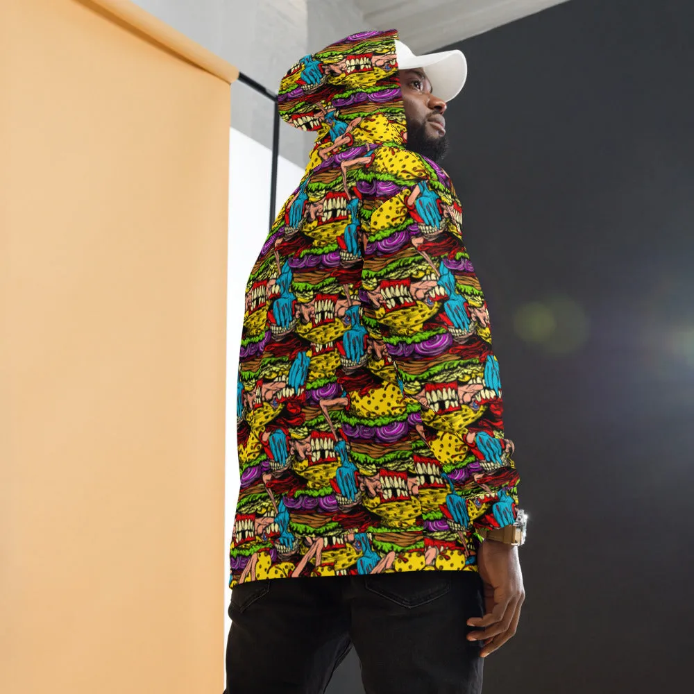 Cheeseburger Monster Art Custom All-Over Print Pullover Hoodie