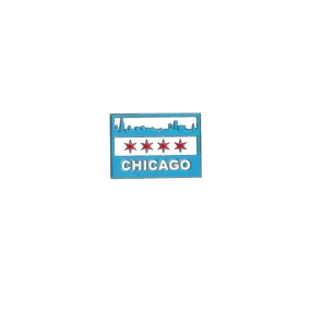 Chicago Skyline Flag Lapel Pin