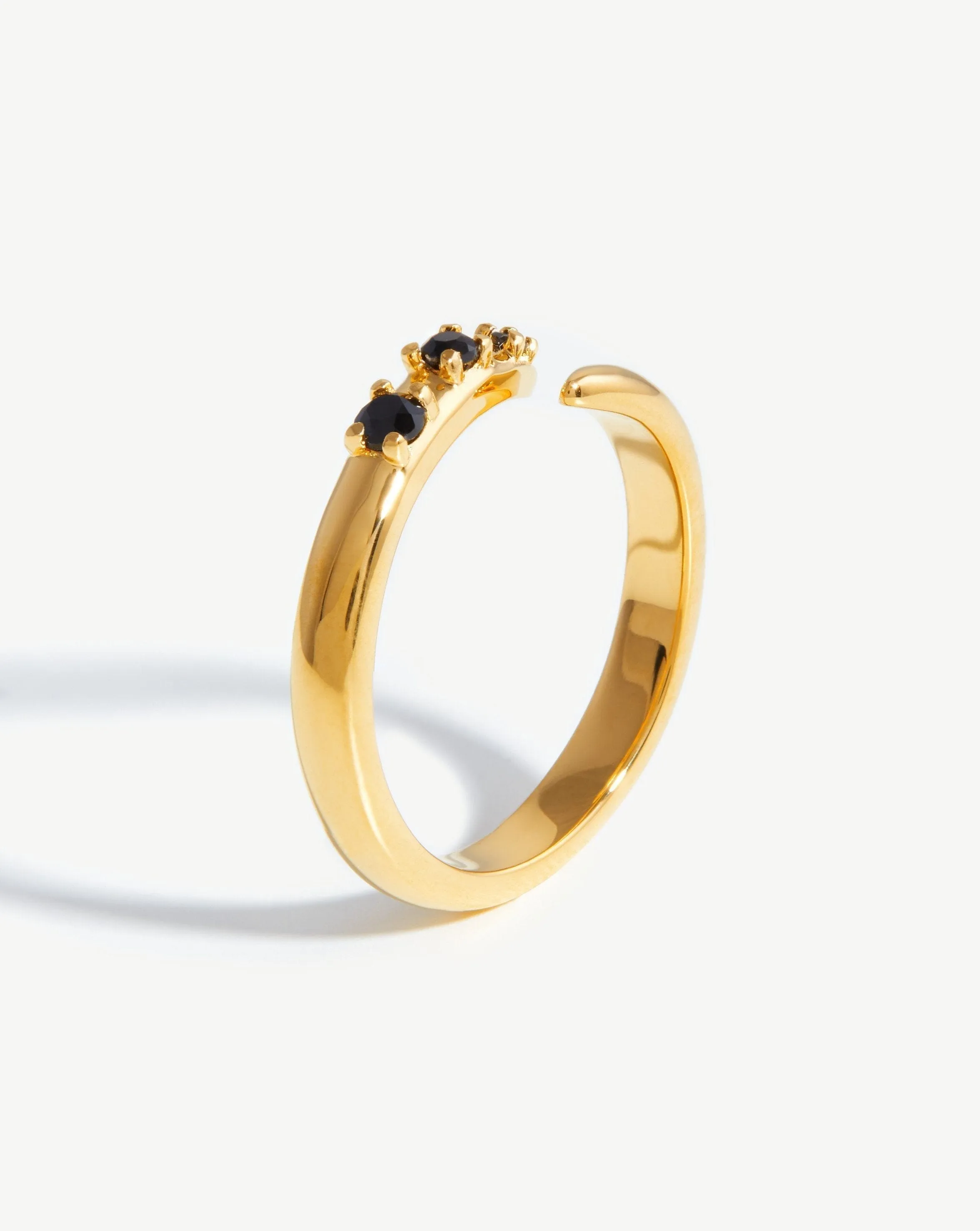 Claw Studded Ring | 18ct Gold Plated Vermeil/Black Onyx