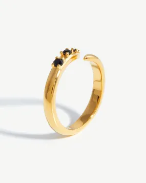 Claw Studded Ring | 18ct Gold Plated Vermeil/Black Onyx