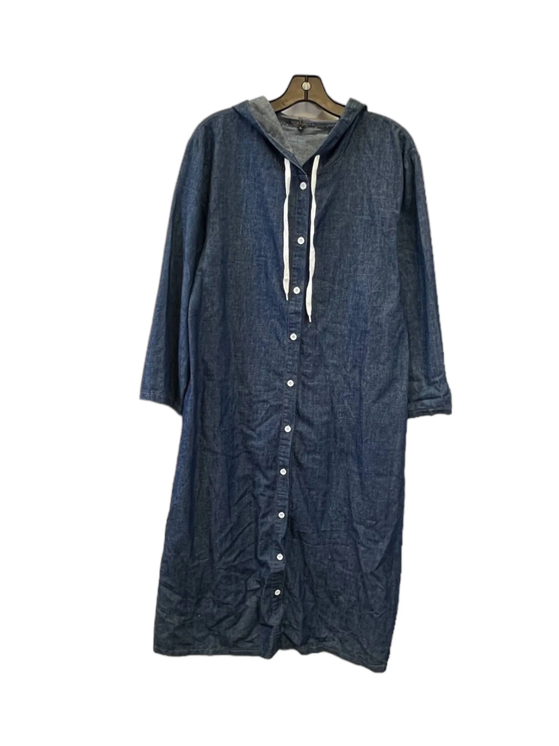 Dress, Duster or Swimwear Cover-up In Blue Denim, Size: L