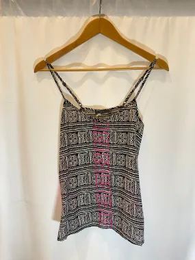 EMBROIDERED PRINT TANK WITH CONTRAST PANEL