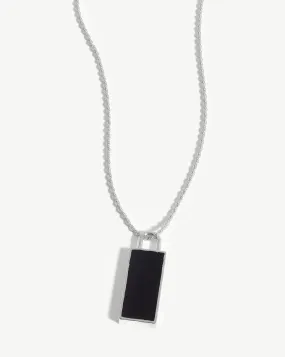 Fused Pendant Rope Necklace | Sterling Silver/Black Onyx