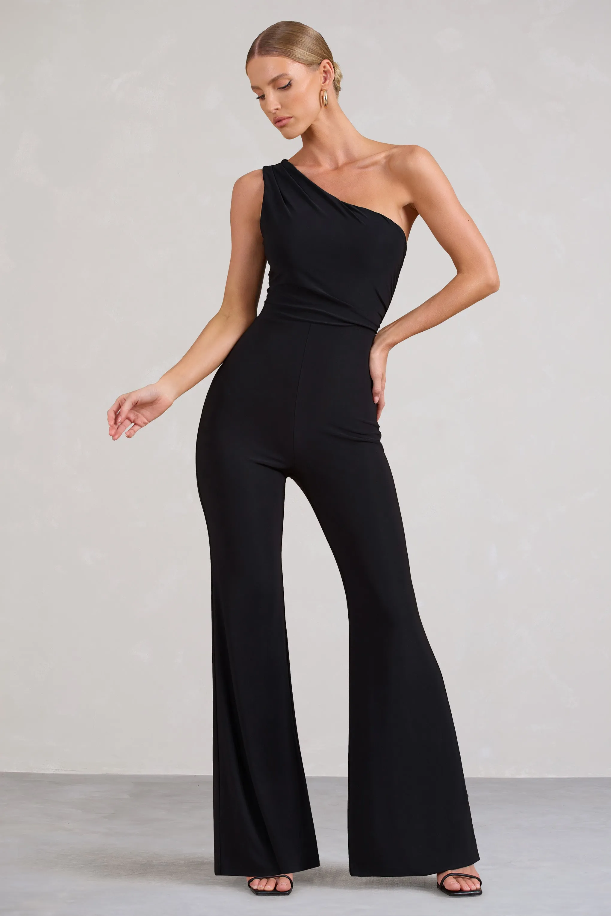 Gabby | Black One Shoulder Jumpsuit