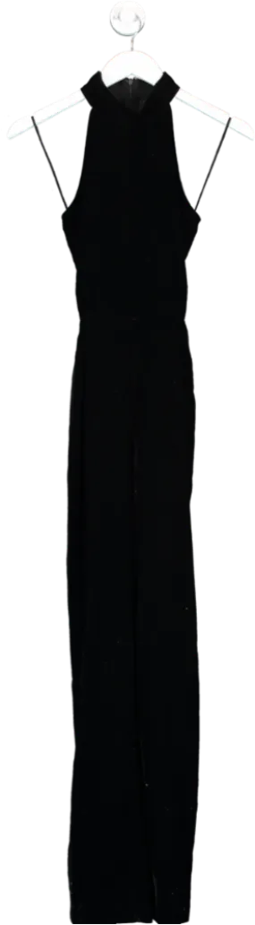 GAP Black Velvet Mock Neck Halter Jumpsuit UK XS