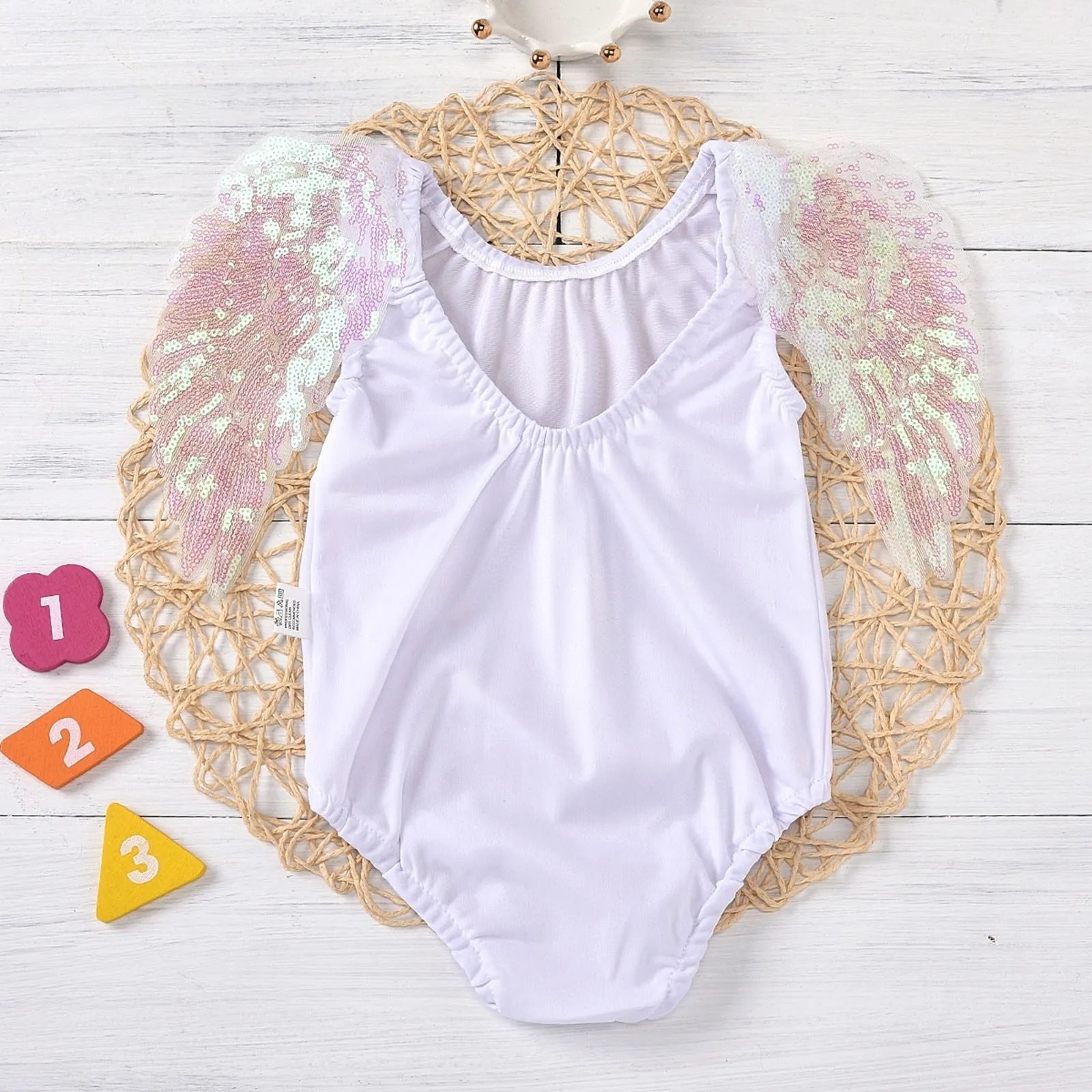 Girls Angel Wing One Piece Swimwear