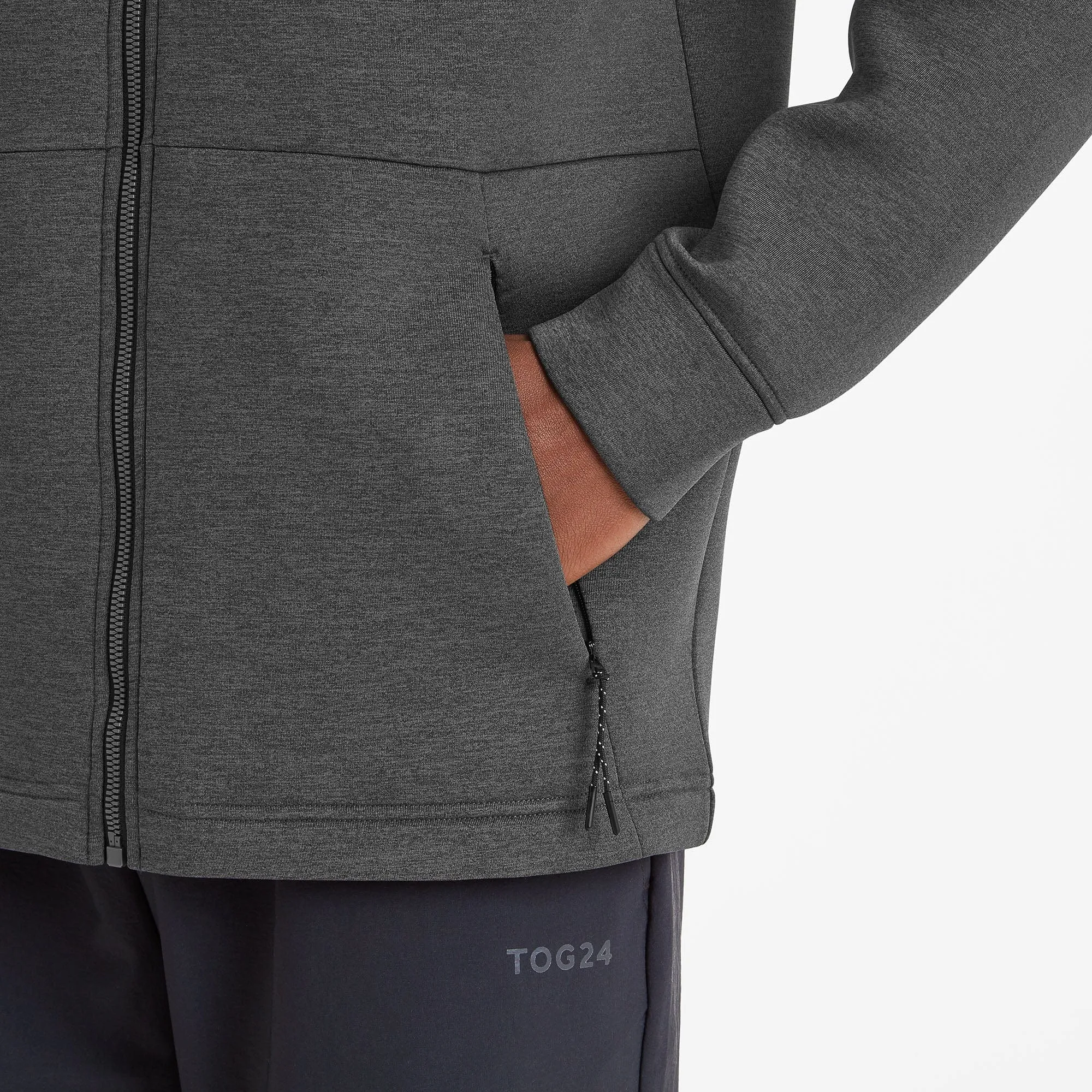 Glide Mens Tech Hoodie - Grey Marl