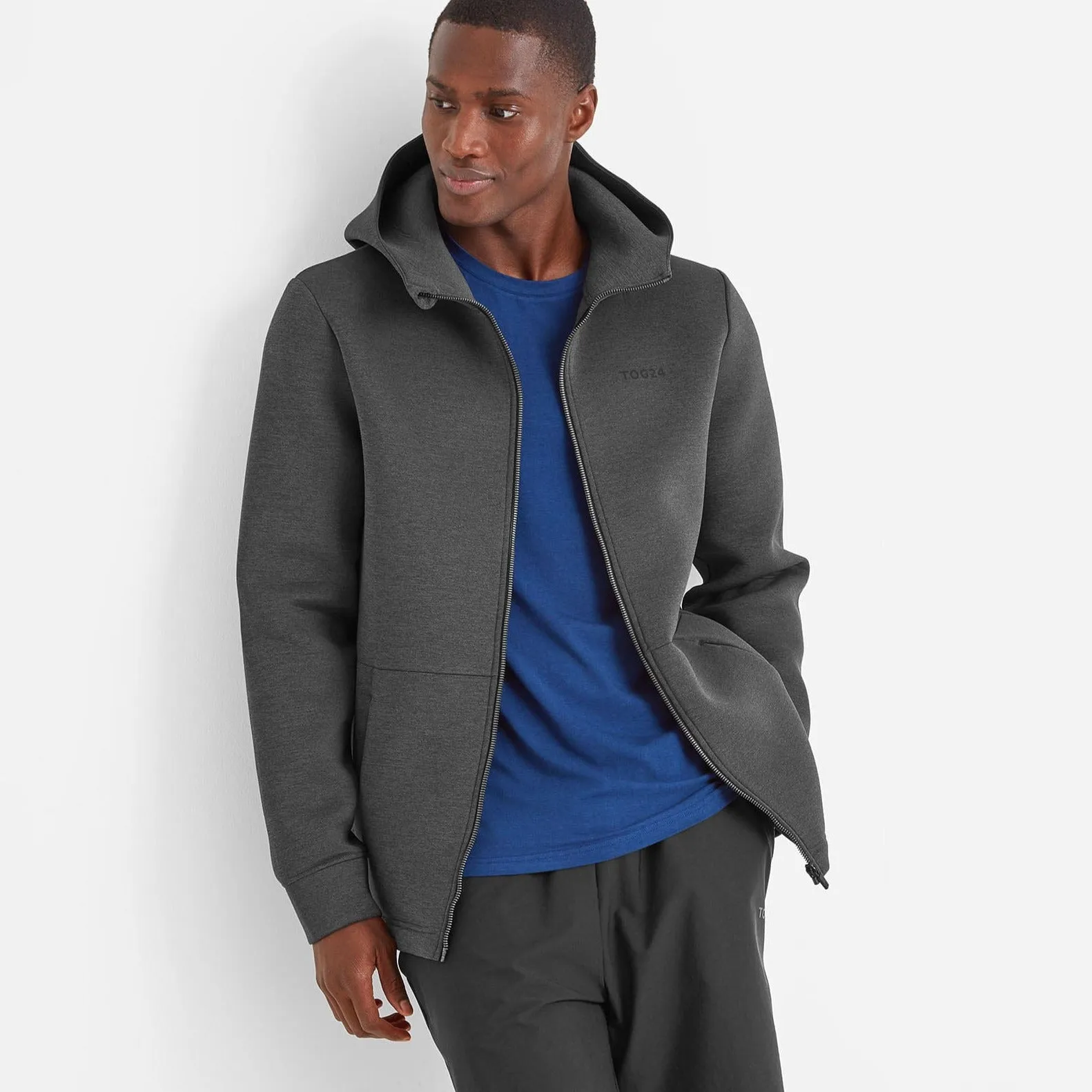 Glide Mens Tech Hoodie - Grey Marl