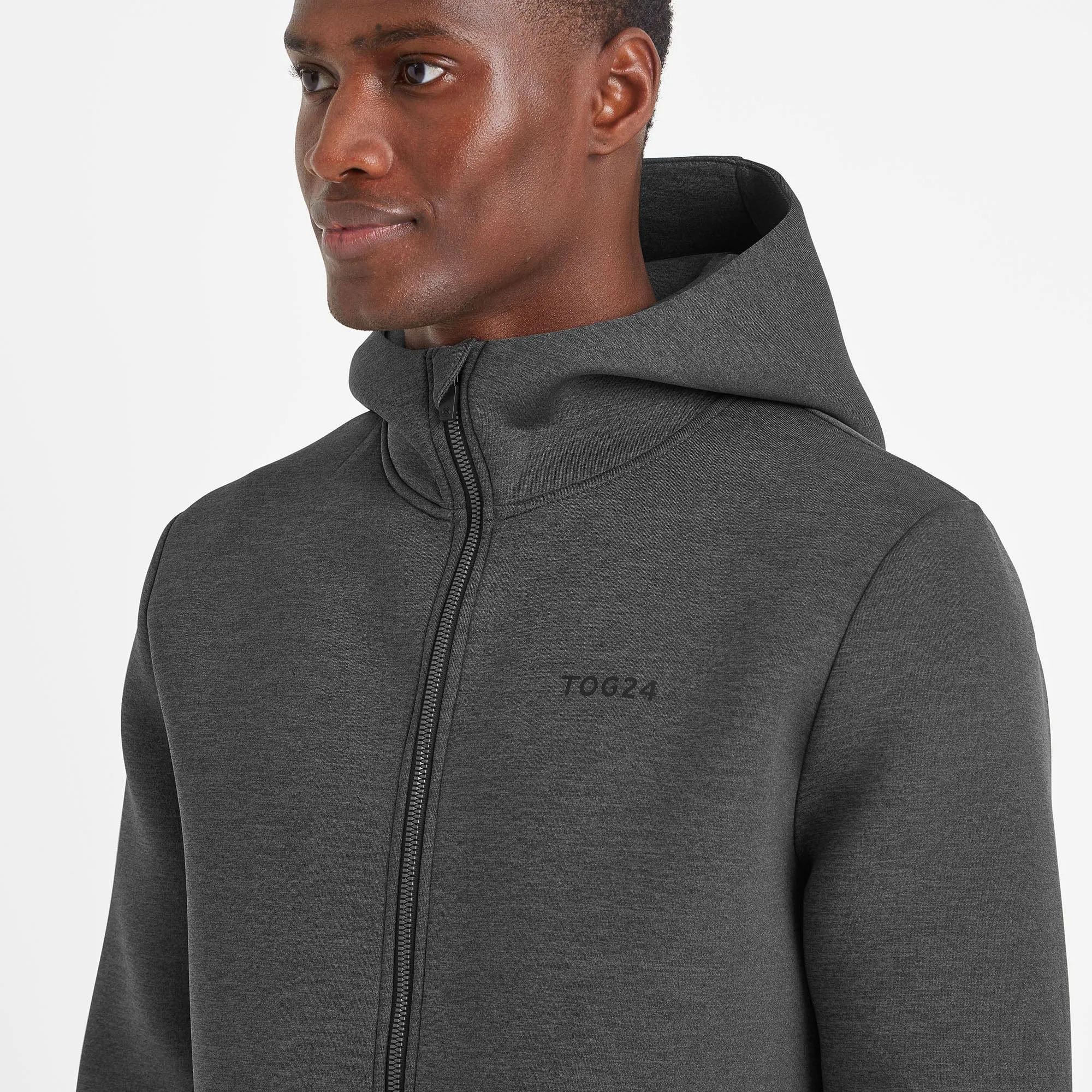 Glide Mens Tech Hoodie - Grey Marl