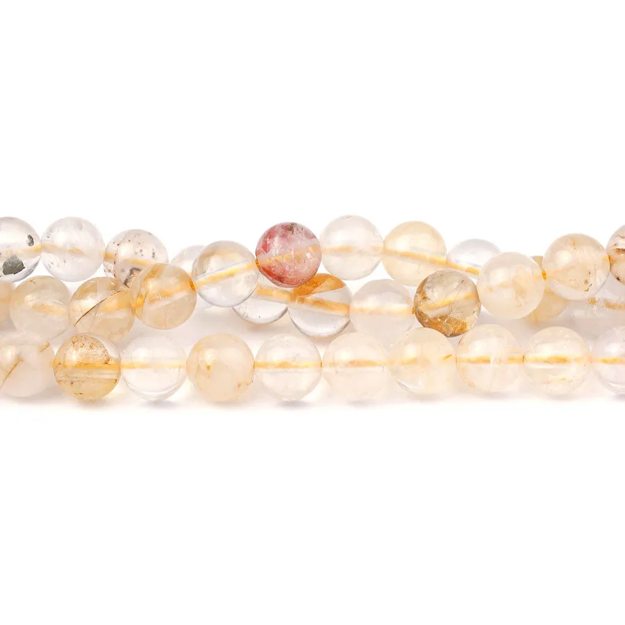 Golden Blood Quartz 8mm Round Grade A - 15-16 inch