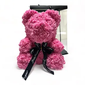 Gorgeous Pink Rose Teddy Bear with LED Light and Gift Box - 40cm