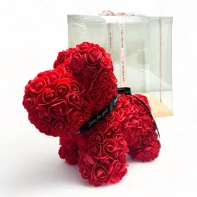 Gorgeous Red Rose Puppy with LED Light and Gift Box - 40cm