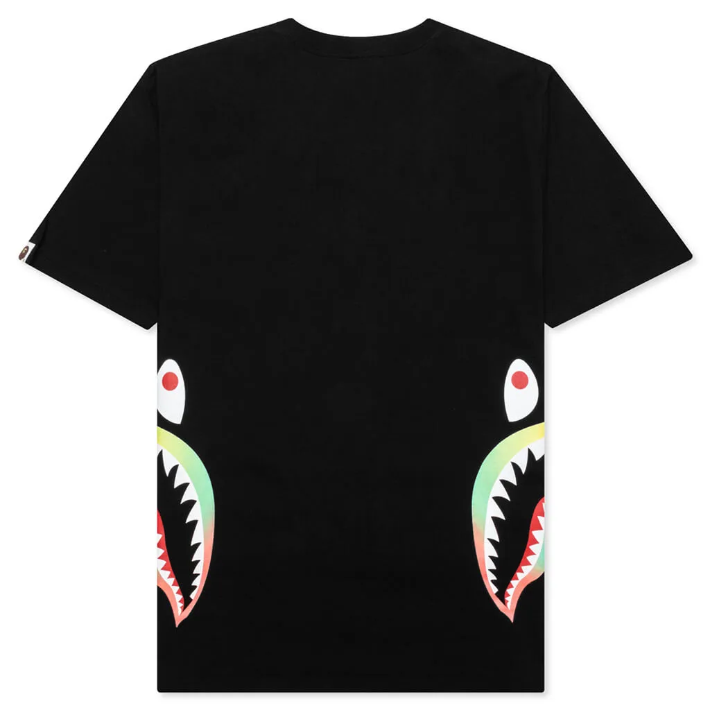 Gradation Side Shark Tee - Black