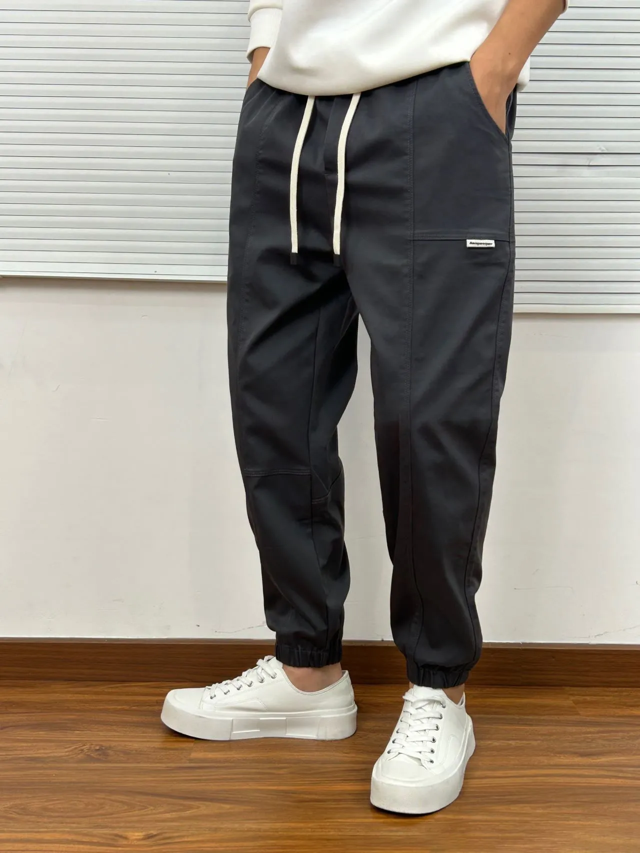 Grey Cargo Pants 7012