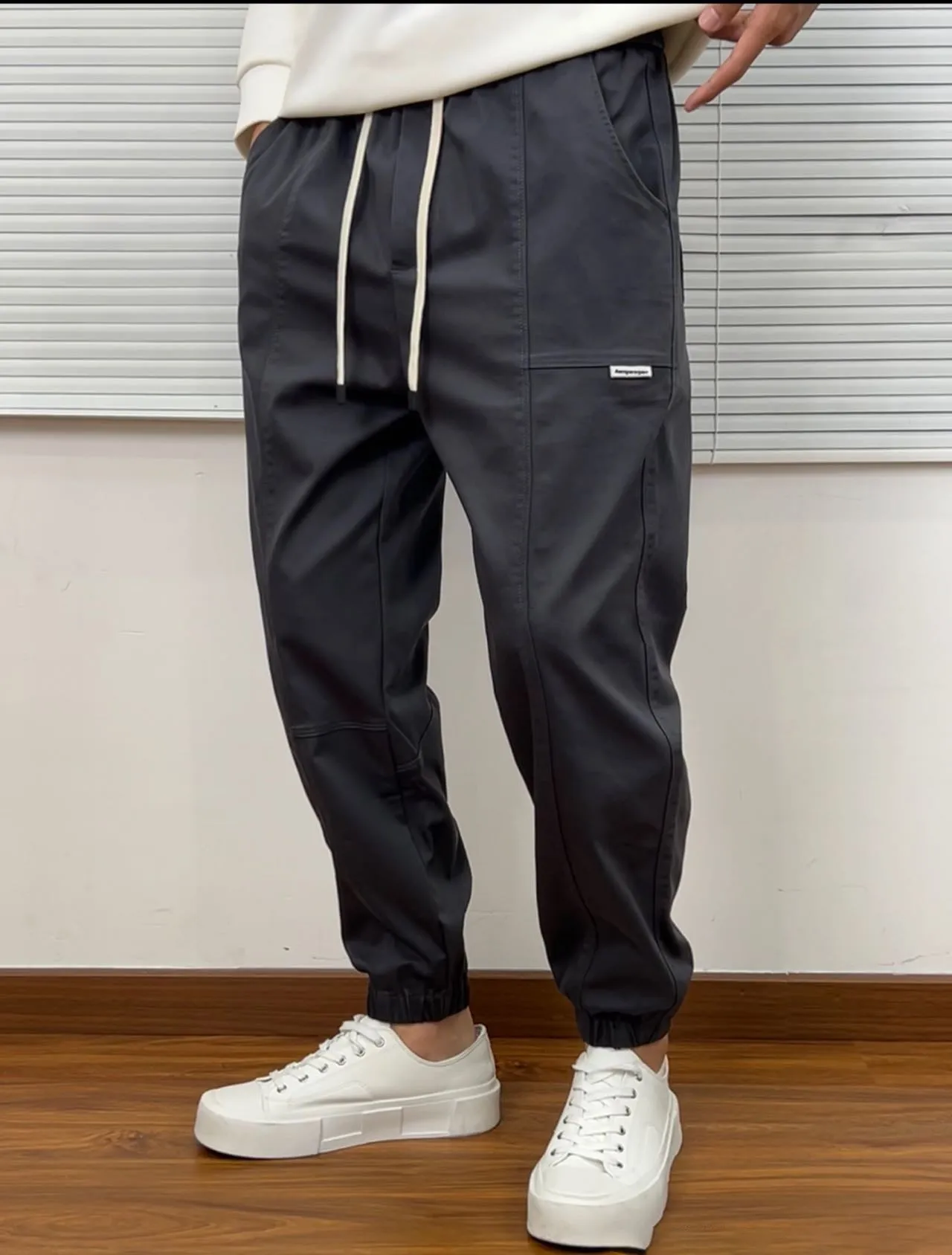 Grey Cargo Pants 7012