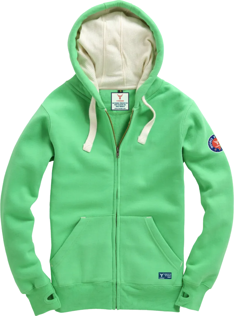 Hooded Zip Sweatshirt 14Ender® knall grün