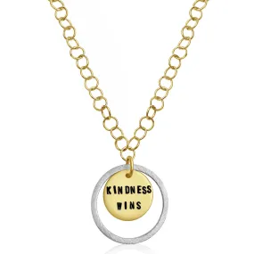 Kindness is a Strength Necklace - Silver / Gold Mixed