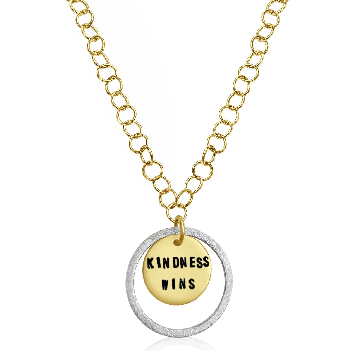 Kindness is a Strength Necklace - Silver / Gold Mixed