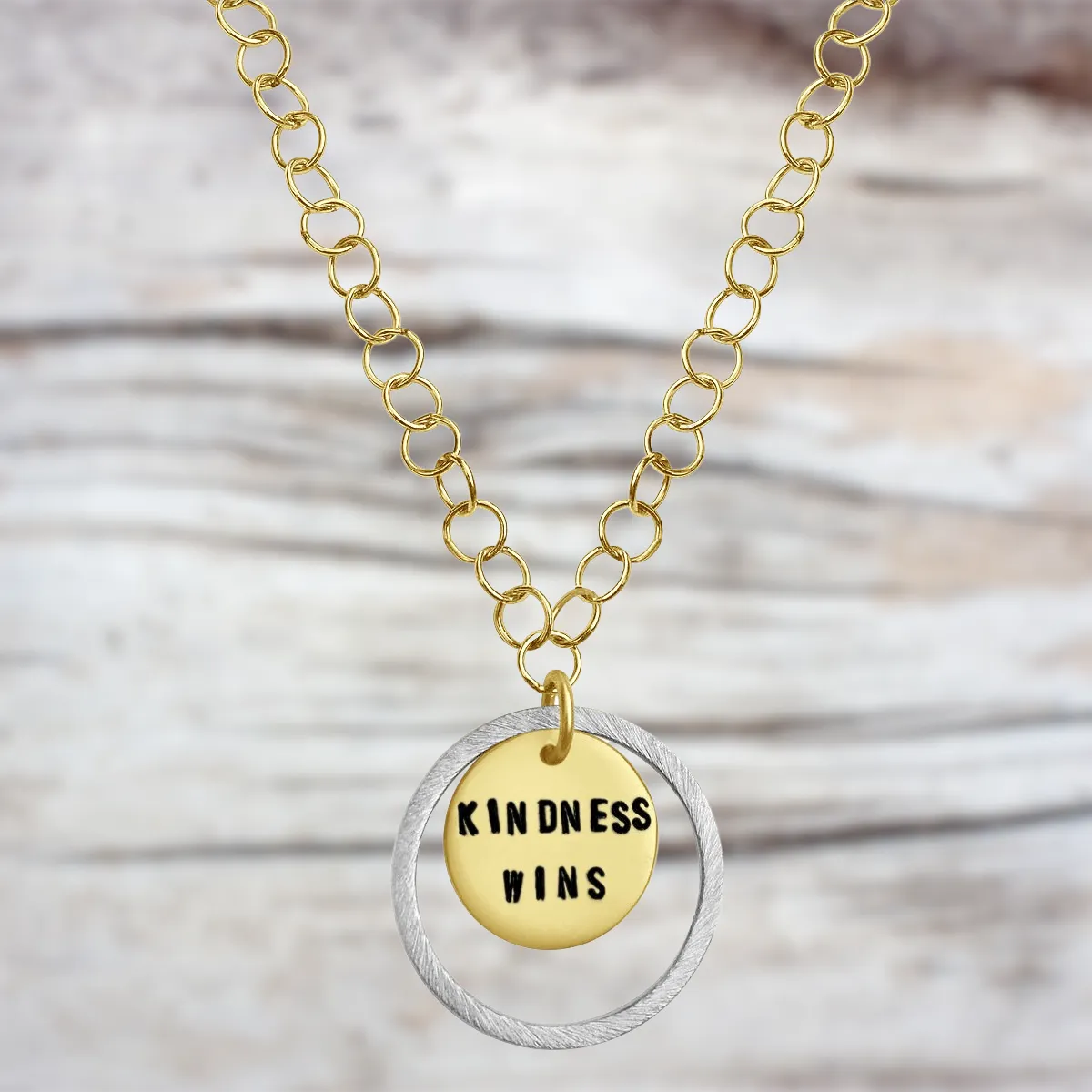 Kindness is a Strength Necklace - Silver / Gold Mixed