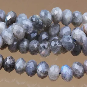 Labradorite 8mm Rondelle Faceted (A) - 8-Inch