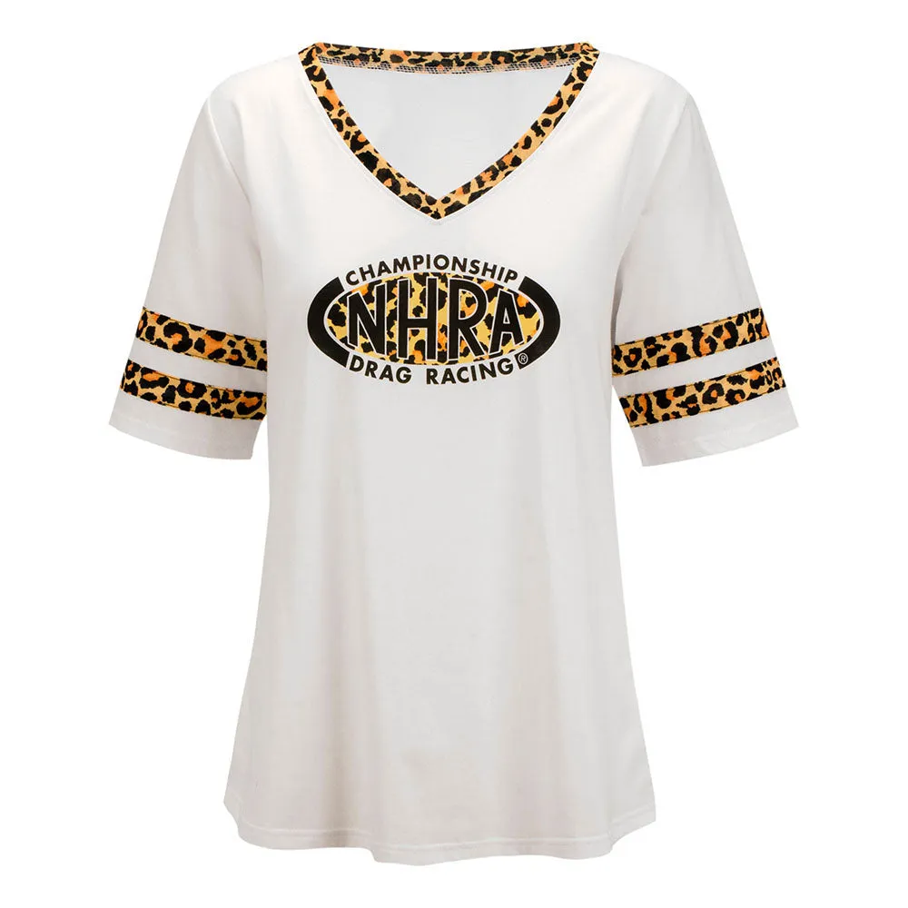 Ladies Leopard Print NHRA T-Shirt