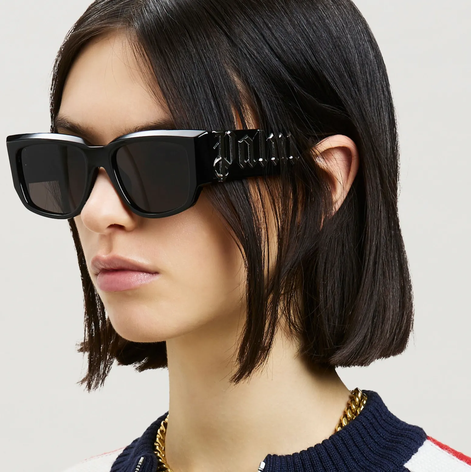 LAGUNA SQUARE-FRAME SUNGLASSES - BLACK