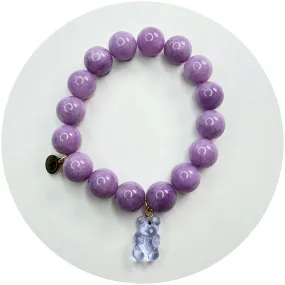 Lepidolite Light with Purple Murano Glass Gummy Bear