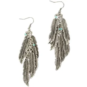 M&F Western Women's Dangling Feather Earrings